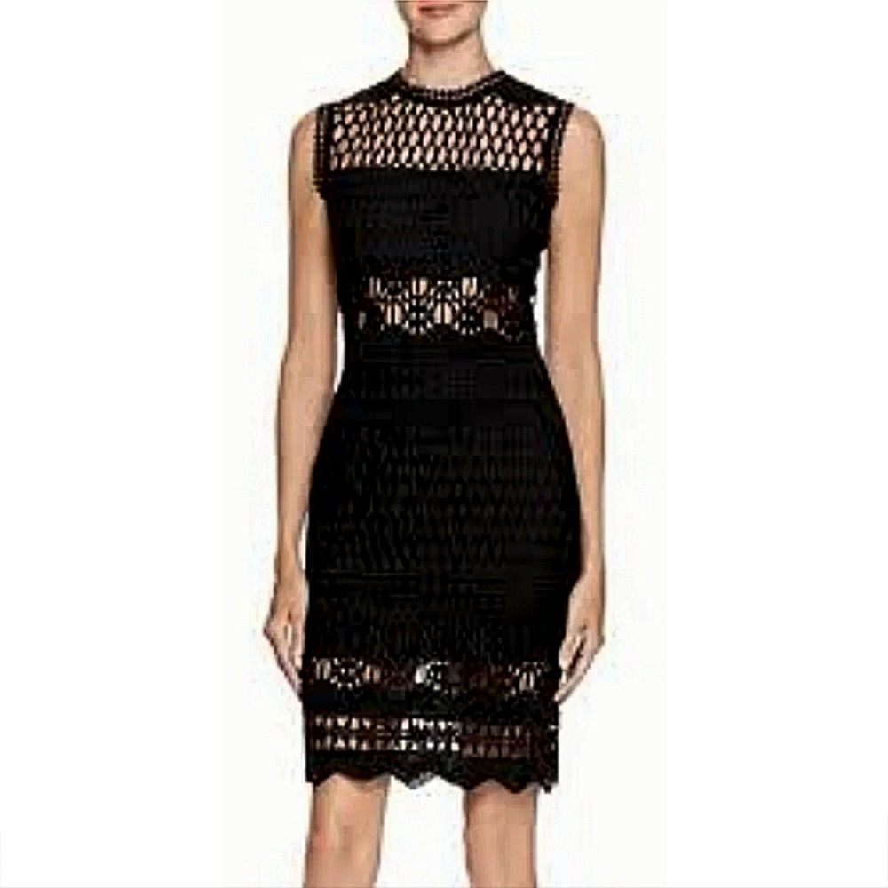 Aqua by Bloomingdale’s Black Crochet Dress